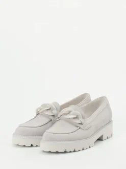 Gabor – Chunky Loafer aus Veloursleder hellgrau