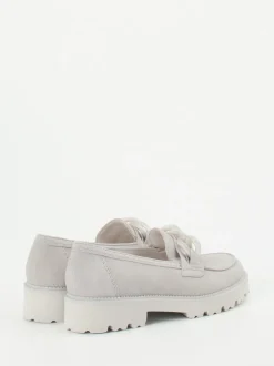 Gabor – Chunky Loafer aus Veloursleder hellgrau