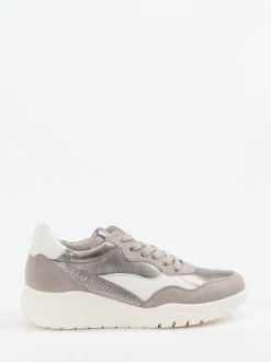 Gabor – Chunky Sneaker aus Kalbleder Silbermetallic