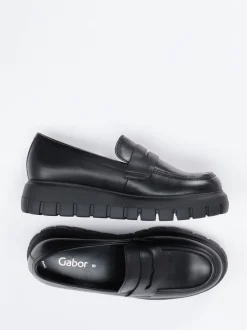 Gabor – Chunky-Loafer aus Lammleder Schwarz