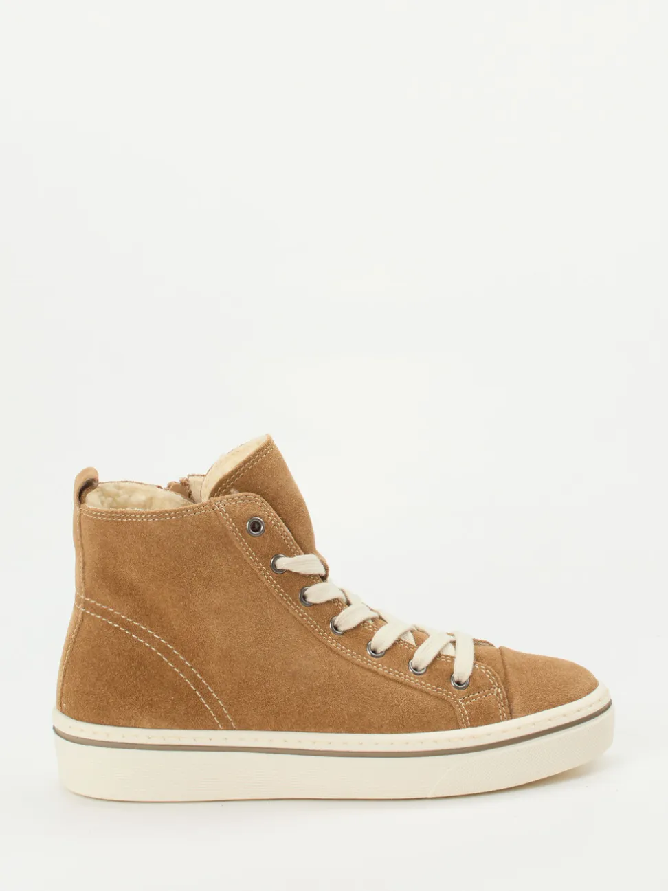 Gabor – High-Top Sneaker aus Veloursleder karamellbraun