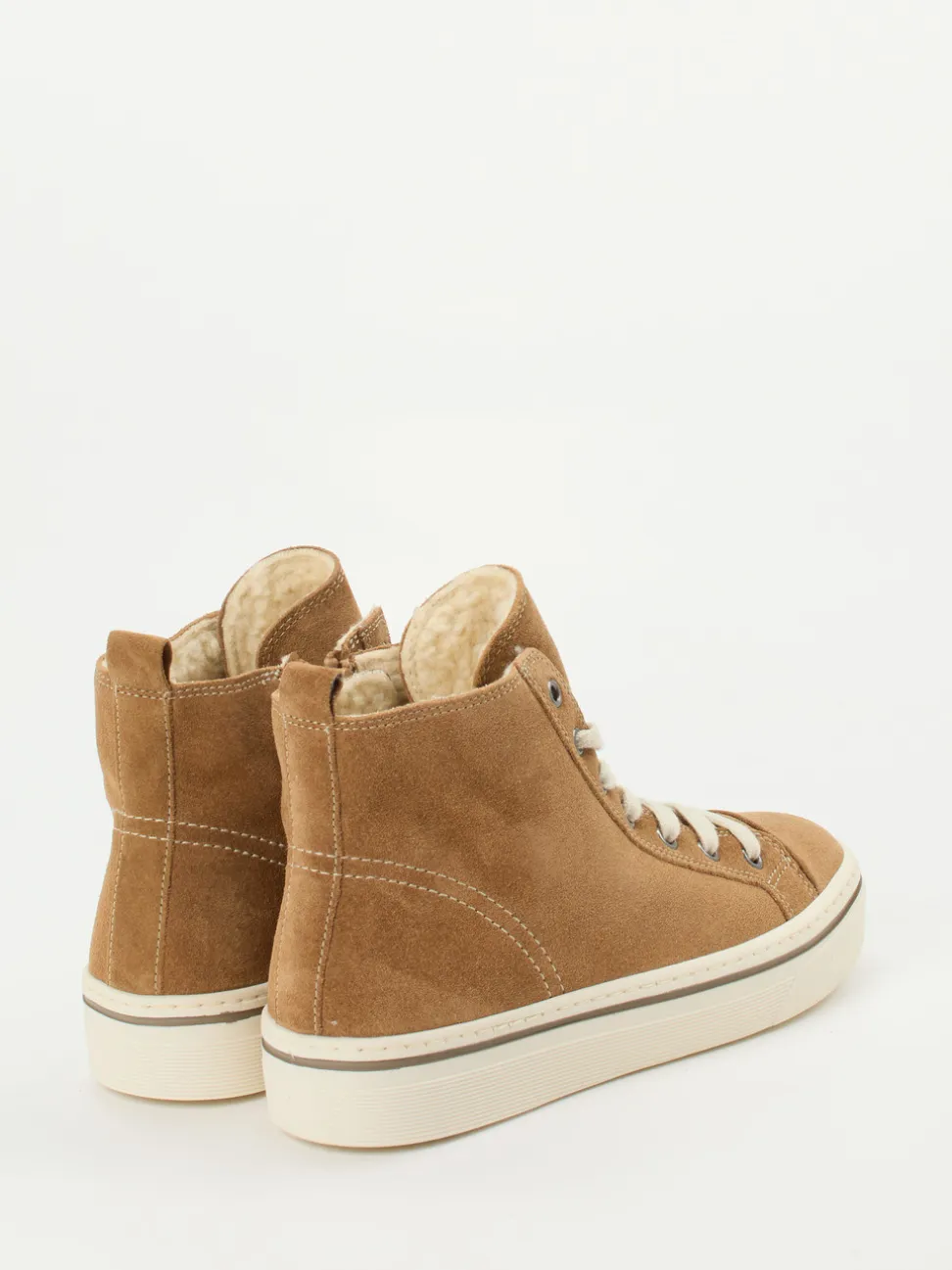 Gabor – High-Top Sneaker aus Veloursleder karamellbraun