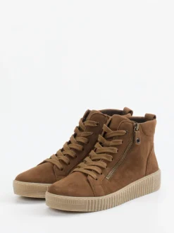Gabor – High-Top Sneaker aus Veloursleder braun