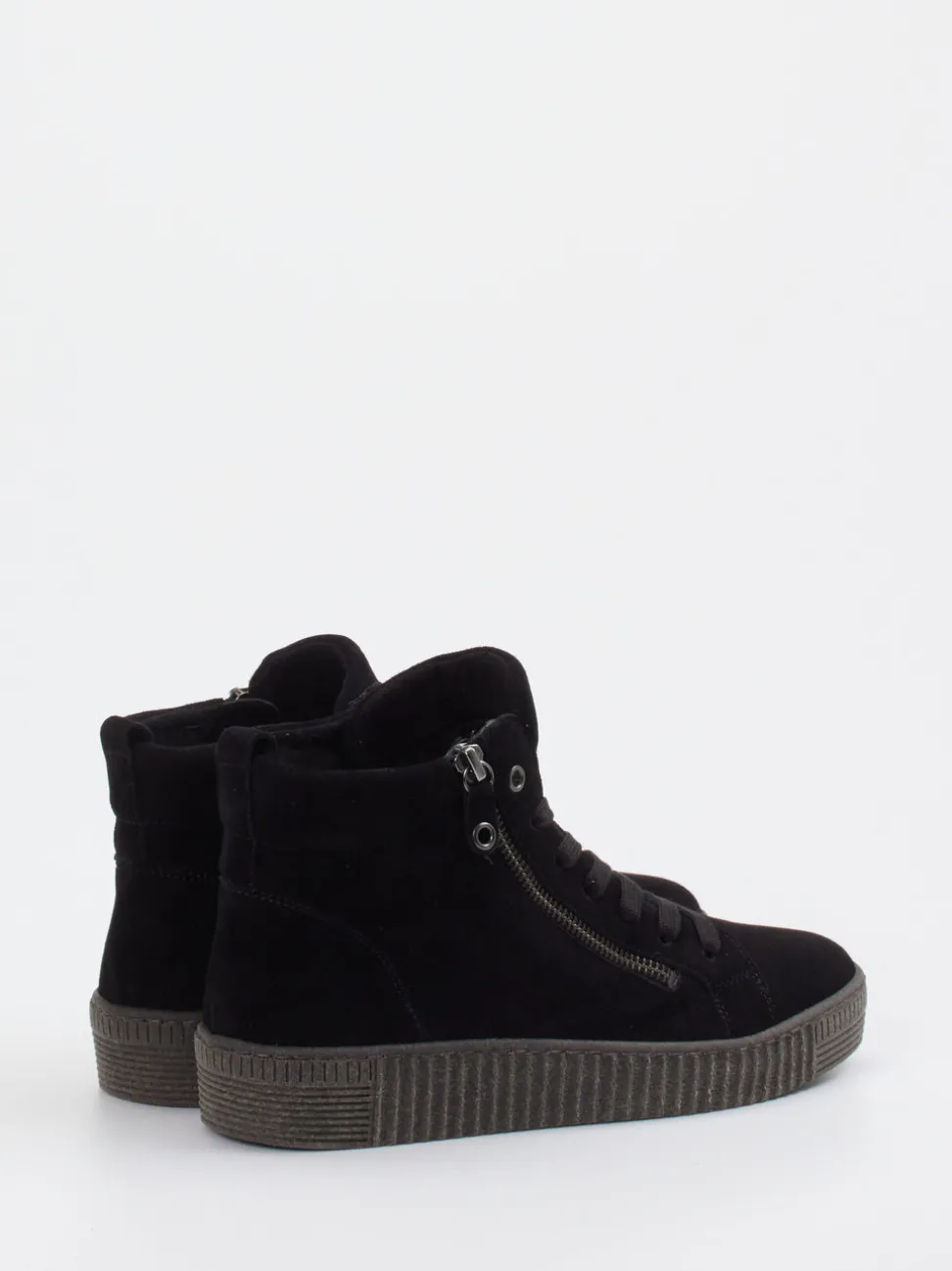 Gabor – High-Top Sneaker aus Veloursleder Schwarz