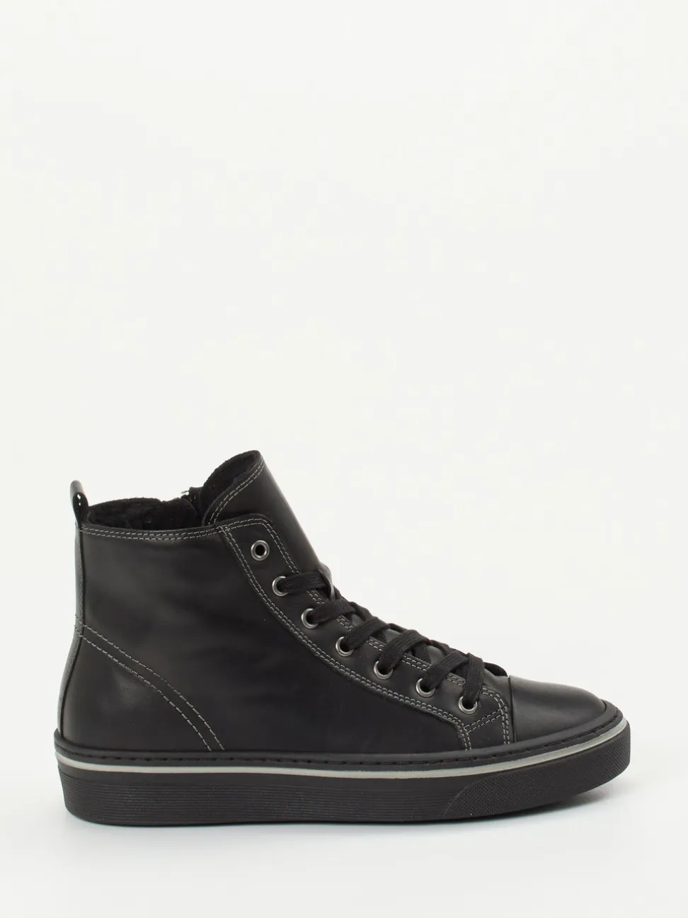 Gabor – High-Top Sneaker aus Kalbleder schwarz