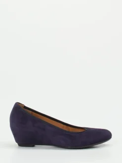 Gabor – Keilpumps aus Veloursleder Dunkelviolett