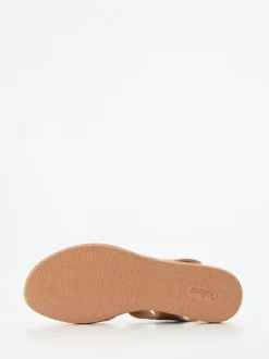 Gabor – Keilsandalette aus Metallicleder goldfarben