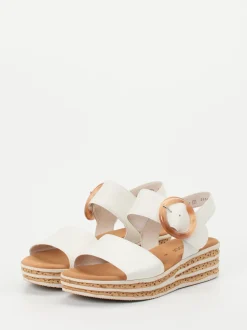 Gabor – Keilsandalette aus Lammleder Offwhite