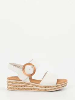Gabor – Keilsandalette aus Lammleder Offwhite