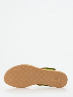 Gabor – Keilsandalette aus Veloursleder grün