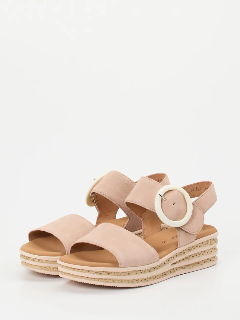 Gabor – Keilsandalette aus Veloursleder rosé