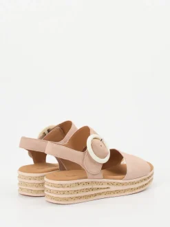 Gabor – Keilsandalette aus Veloursleder rosé