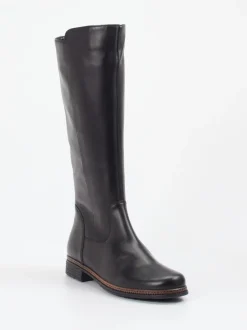 Gabor – Kniehohe Stiefel aus Kalbleder Schwarz
