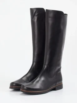 Gabor – Kniehohe Stiefel aus Kalbleder Schwarz