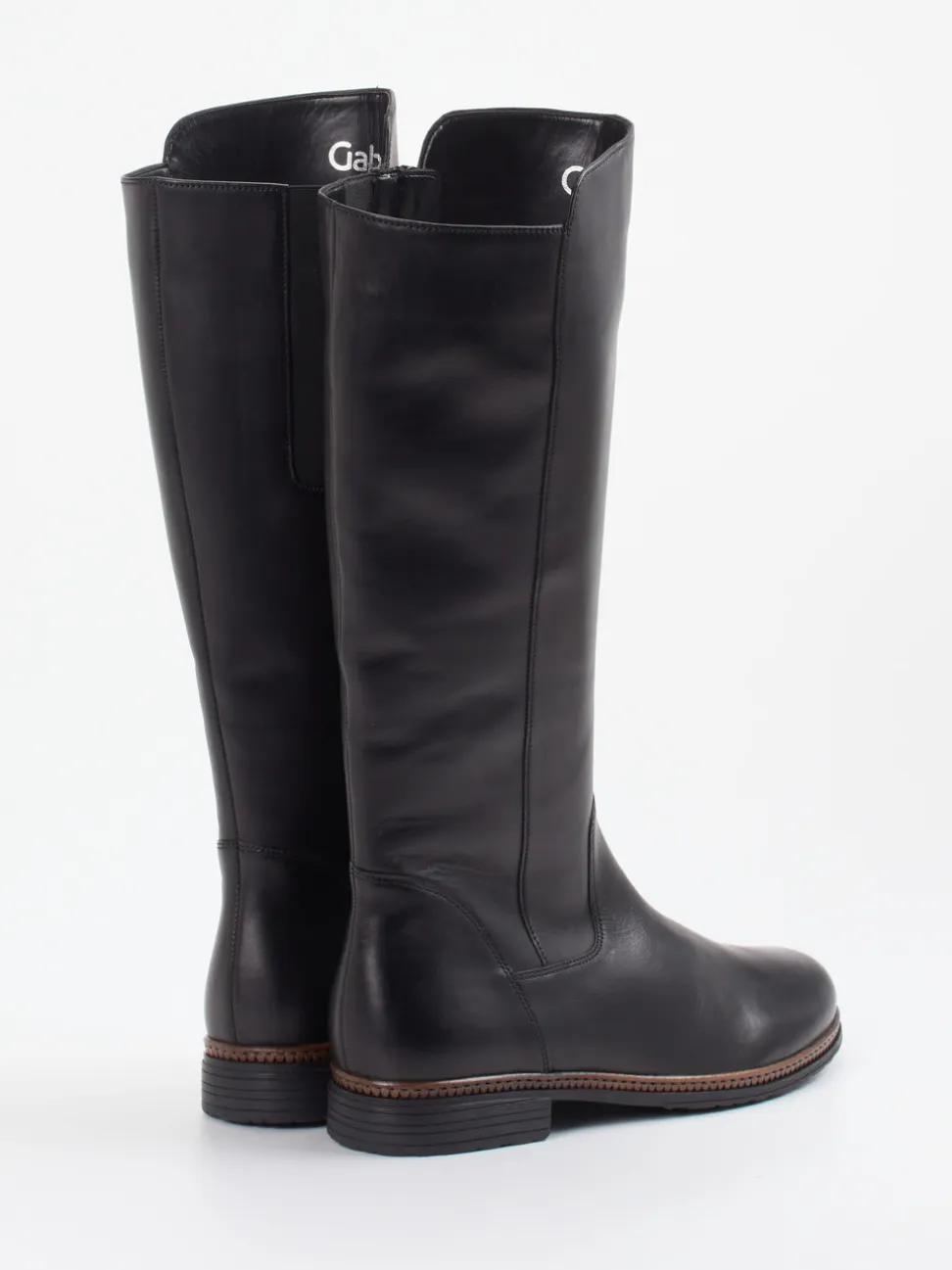 Gabor – Kniehohe Stiefel aus Kalbleder Schwarz