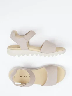 Gabor – Komfort-Sandale aus Nubukleder beige