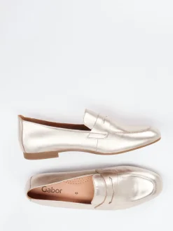 Gabor – Loafer aus Metallicleder in Roségold