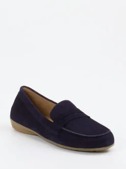 Gabor – Loafer aus Veloursleder in Dunkelblau