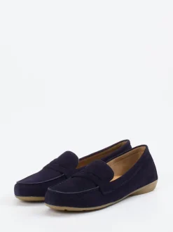 Gabor – Loafer aus Veloursleder in Dunkelblau