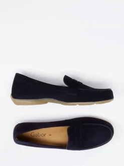 Gabor – Loafer aus Veloursleder in Dunkelblau