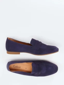 Gabor – Loafer aus Veloursleder in Dunkelviolett