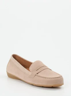 Gabor – Loafer aus Veloursleder in Beige