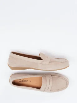 Gabor – Loafer aus Veloursleder in Beige