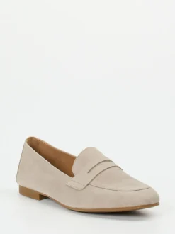 Gabor – Loafer aus Veloursleder in Beigegrau
