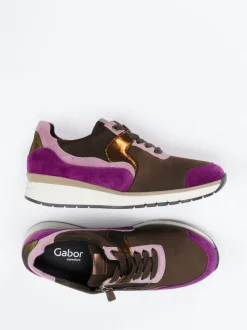Gabor – Low-Top Sneaker aus Stretch und Veloursleder