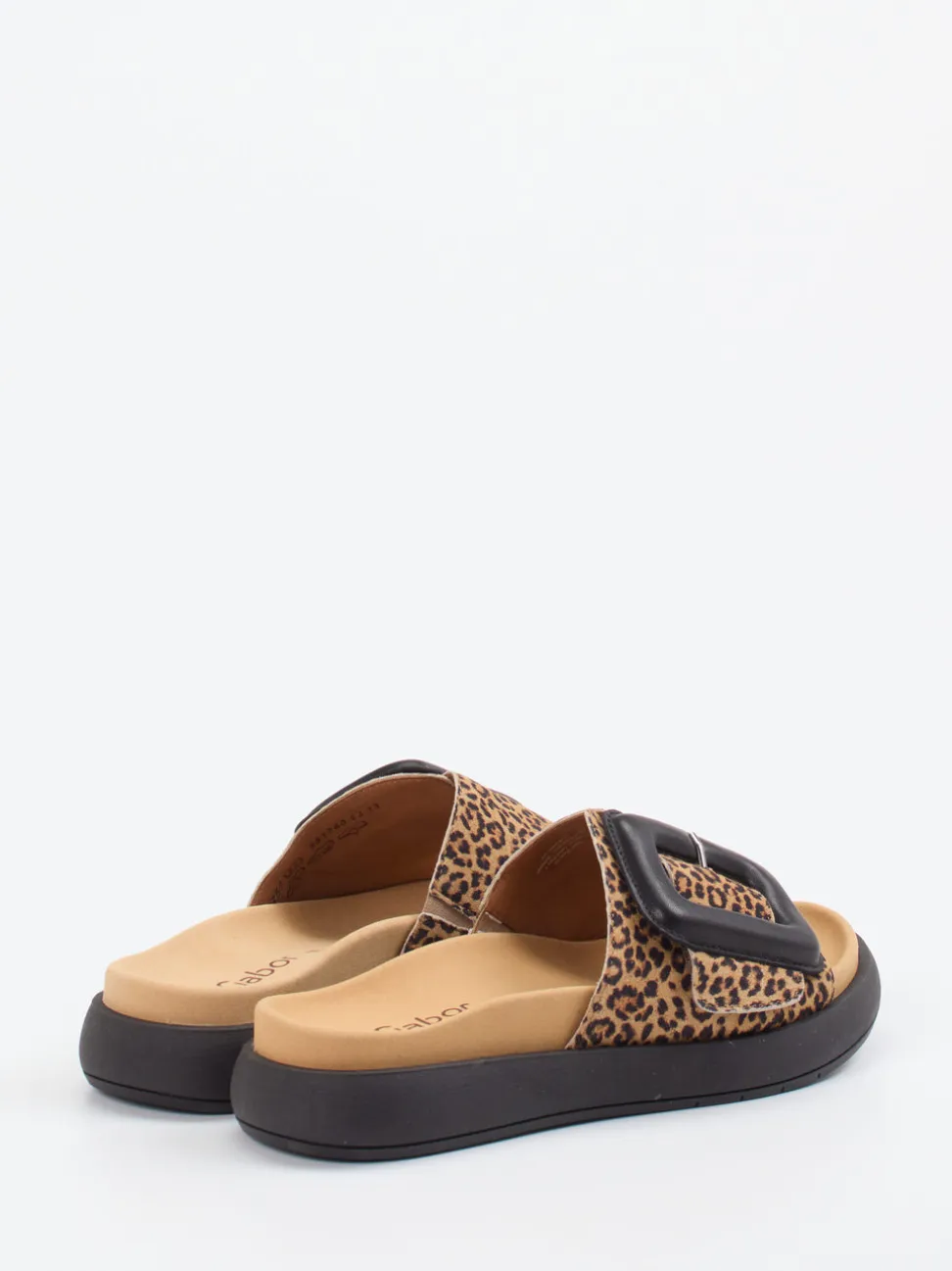 Gabor – Pantolette aus geprägtem Leder in Leoprint