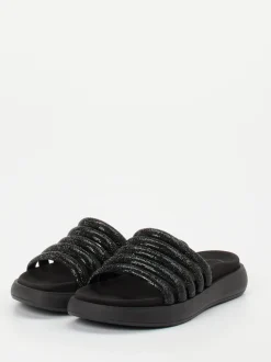 Gabor – Pantolette aus Metallicleder Schwarz
