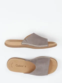 Gabor – Pantolette aus Nubukleder in Taupegrau