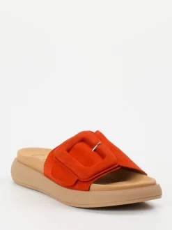 Gabor – Pantolette aus Veloursleder in Tomatenrot