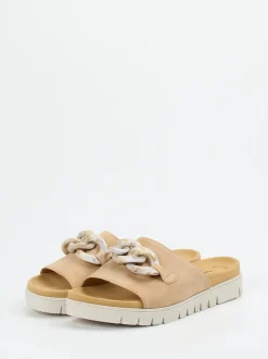 Gabor – Pantolette aus Veloursleder mit Gliederkette