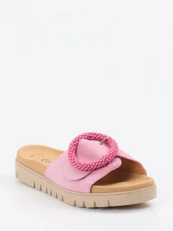 Gabor – Pantolette aus Veloursleder in Rosa
