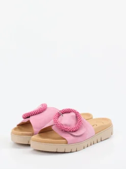 Gabor – Pantolette aus Veloursleder in Rosa