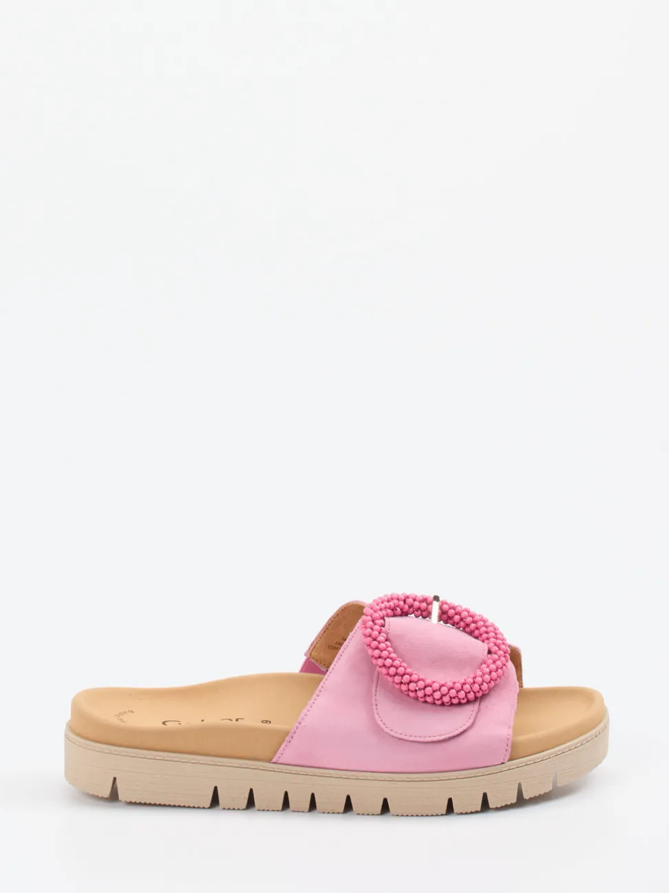 Gabor – Pantolette aus Veloursleder in Rosa