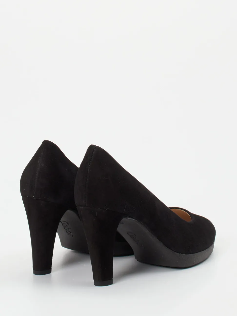 Gabor – Plateau-Pumps aus Veloursleder schwarz