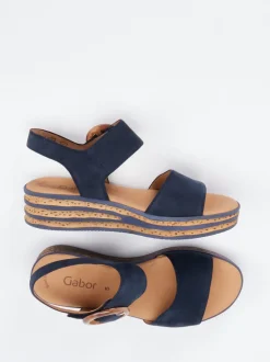 Gabor – Plateau-Sandale aus Nubukleder Dunkelblau