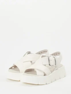 Gabor – Plateausandale aus Lammleder Offwhite