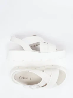 Gabor – Plateausandale aus Lammleder Offwhite