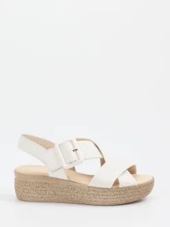 Gabor – Plateau-Sandalen aus Lammleder Off-White