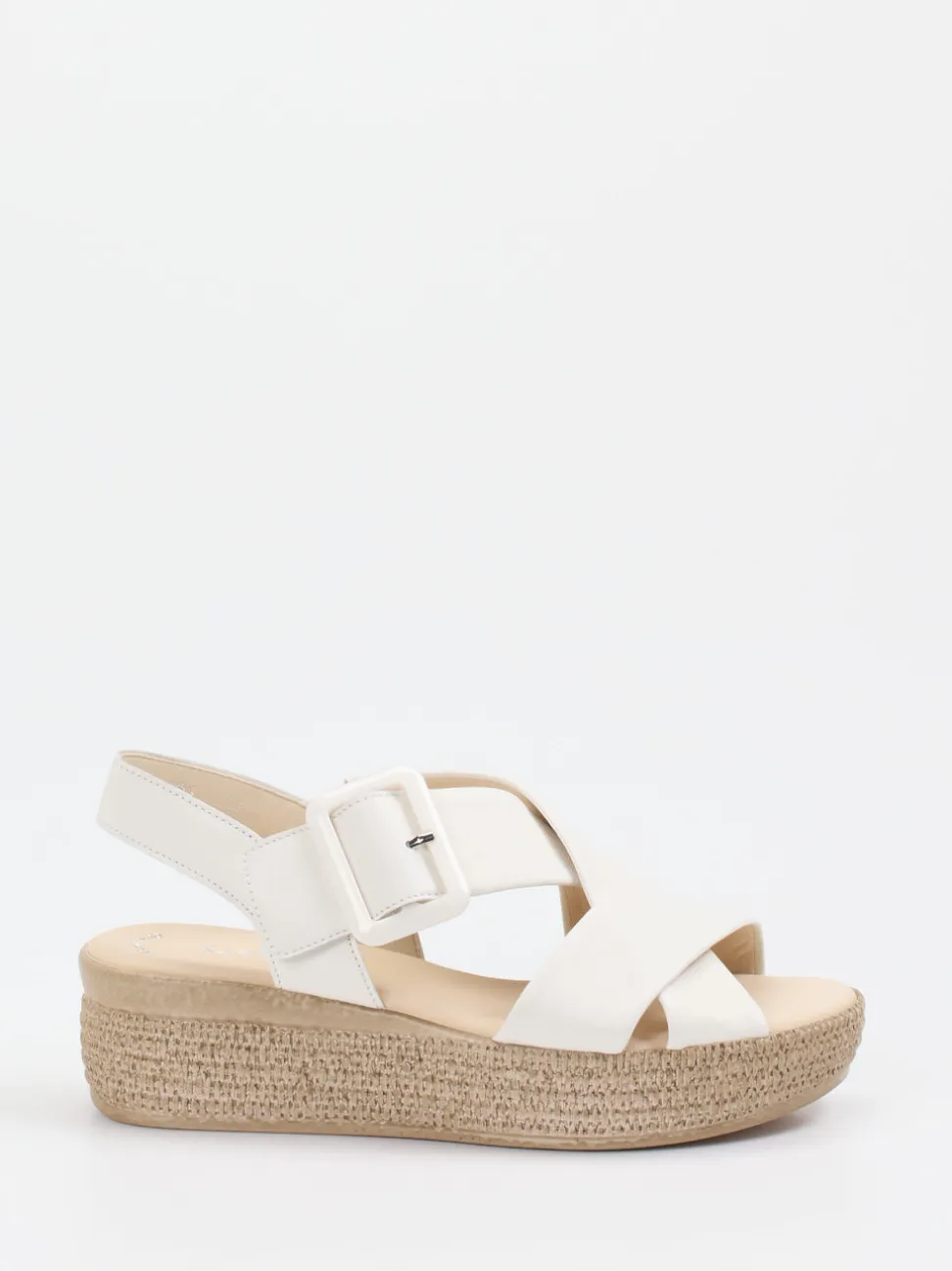 Gabor – Plateau-Sandalen aus Lammleder Off-White