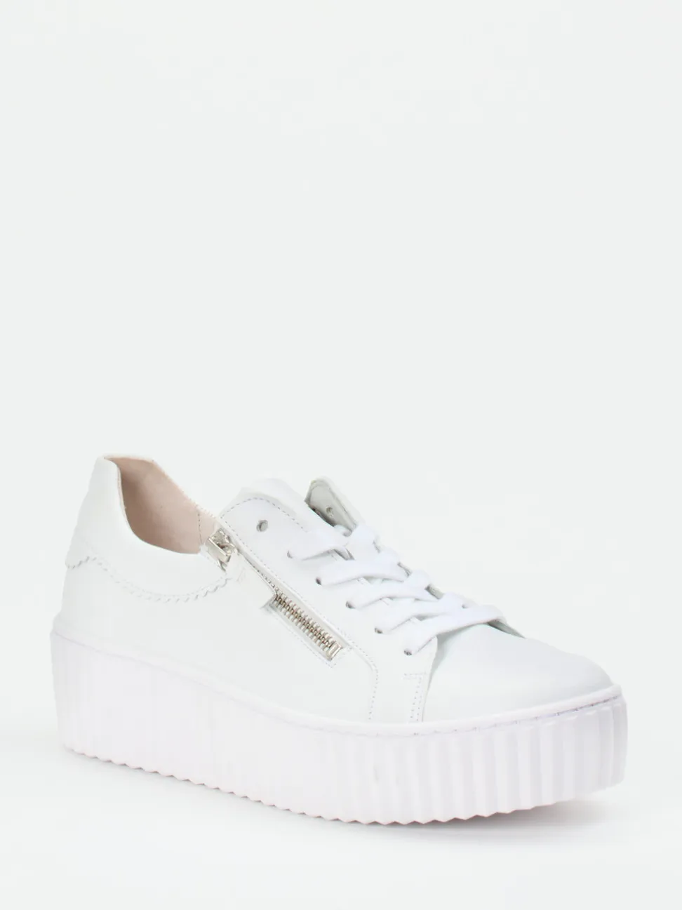Gabor – Plateau-Sneaker aus Lammleder Weiß