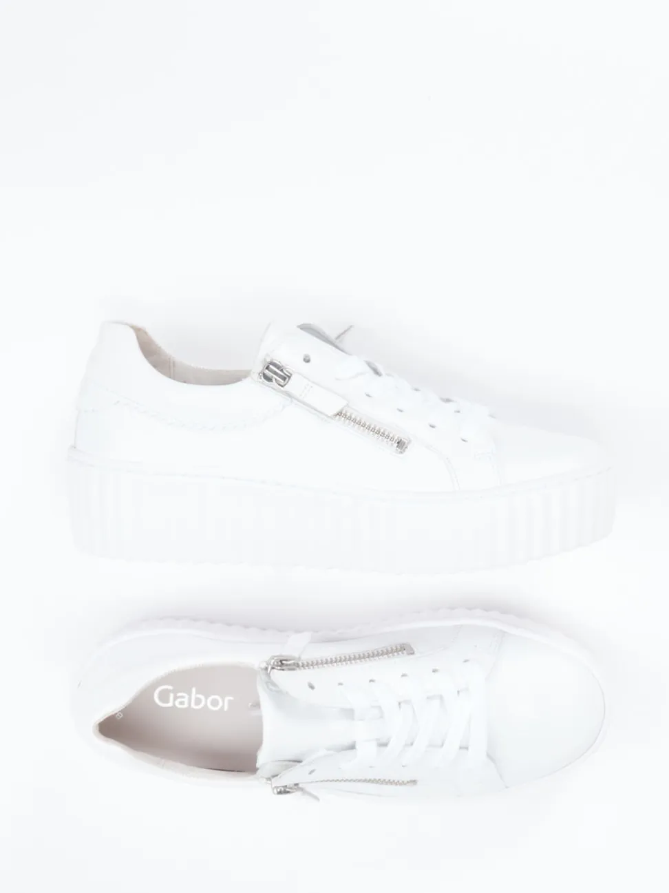Gabor – Plateau-Sneaker aus Lammleder Weiß