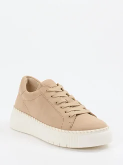 Gabor – Plateau-Sneaker aus Veloursleder beigebraun