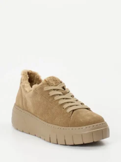 Gabor – Plateau-Sneaker aus Lammleder sandbeige
