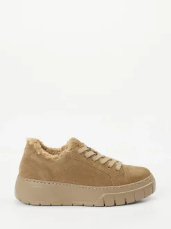 Gabor – Plateau-Sneaker aus Lammleder sandbeige