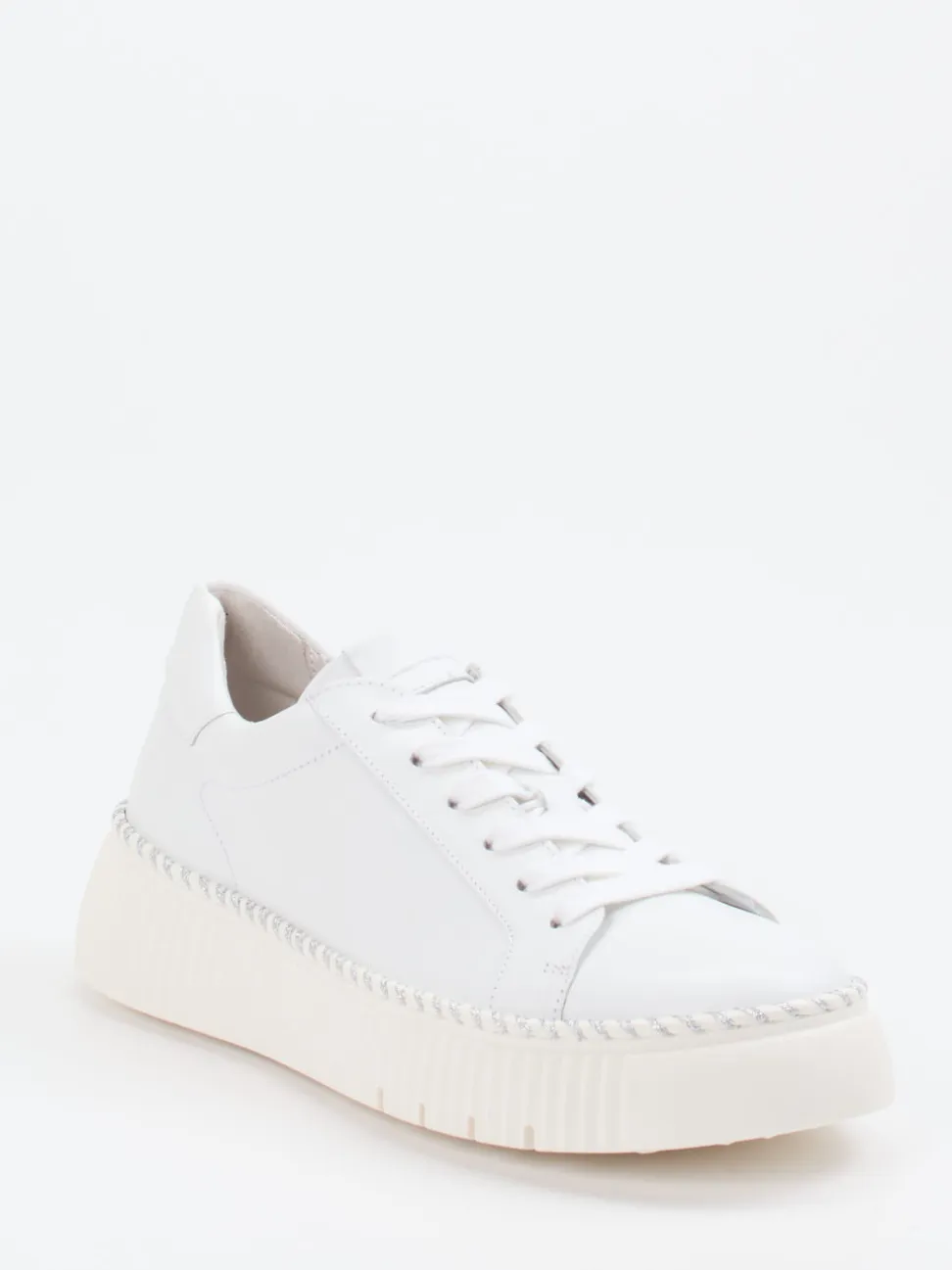 Gabor – Plateau-Sneaker aus Kalbleder weiß