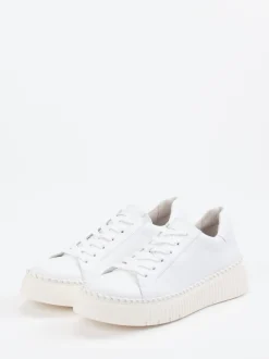 Gabor – Plateau-Sneaker aus Kalbleder weiß